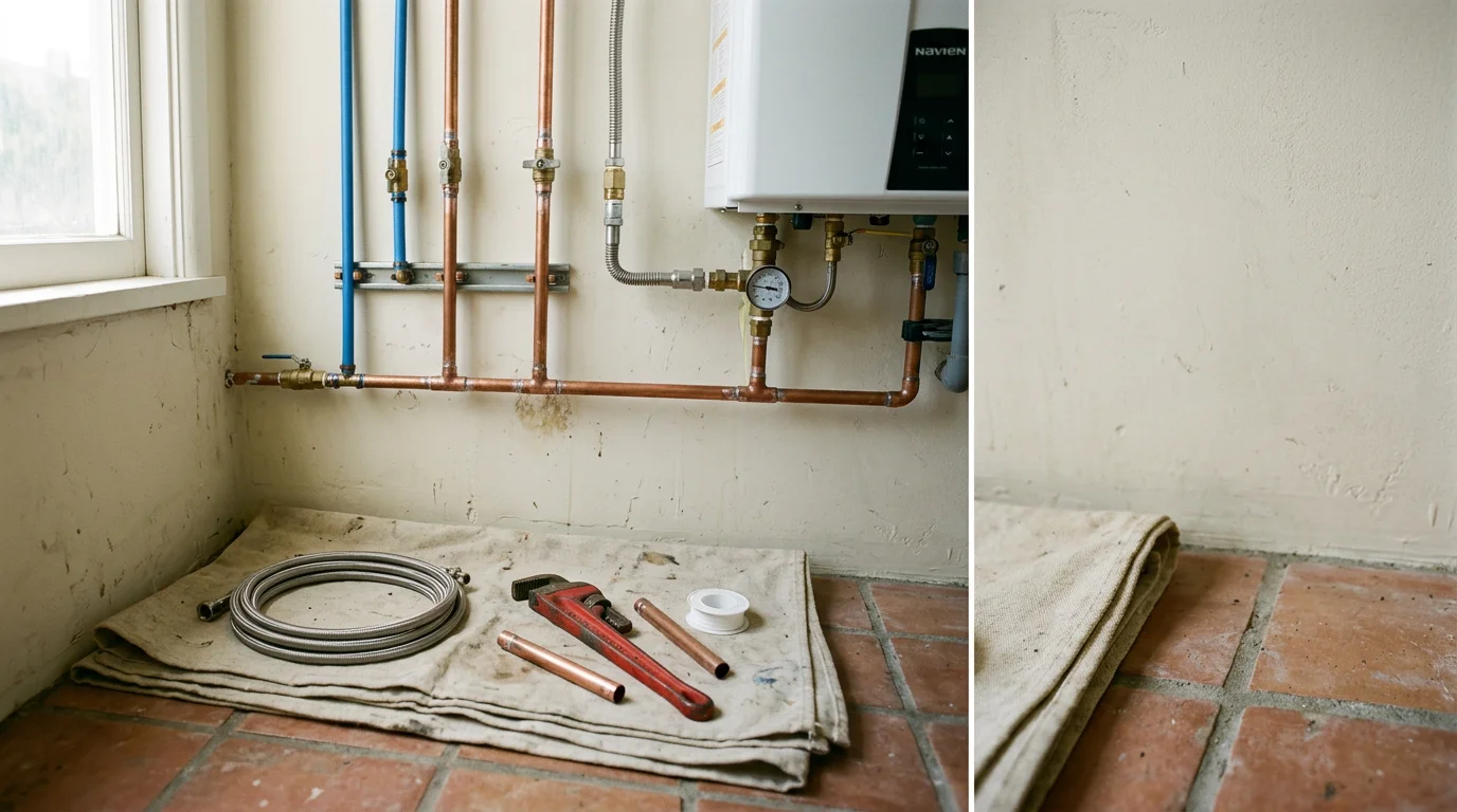 New Era Plumbing & Drains Specialists plumber working on a home plumbing fixture in Long Beach, CA